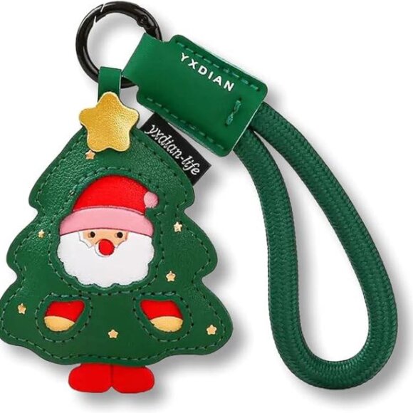 Cute Santa Claus Christmas tree purse charm keychain - Picture 6 of 8